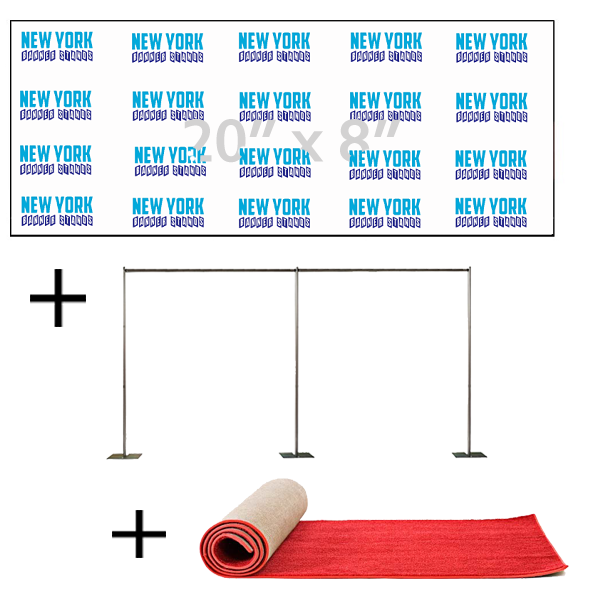20 X 8 Step And Repeat Banner With Stand 4 Red Carpet Backdrop Banners